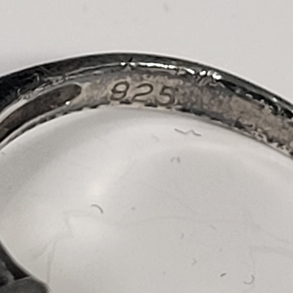 Vintage 925 Sterling Silver Ring Clear Glass Stone Size 8.5 - 4.8g‎ - Picture 7 of 9